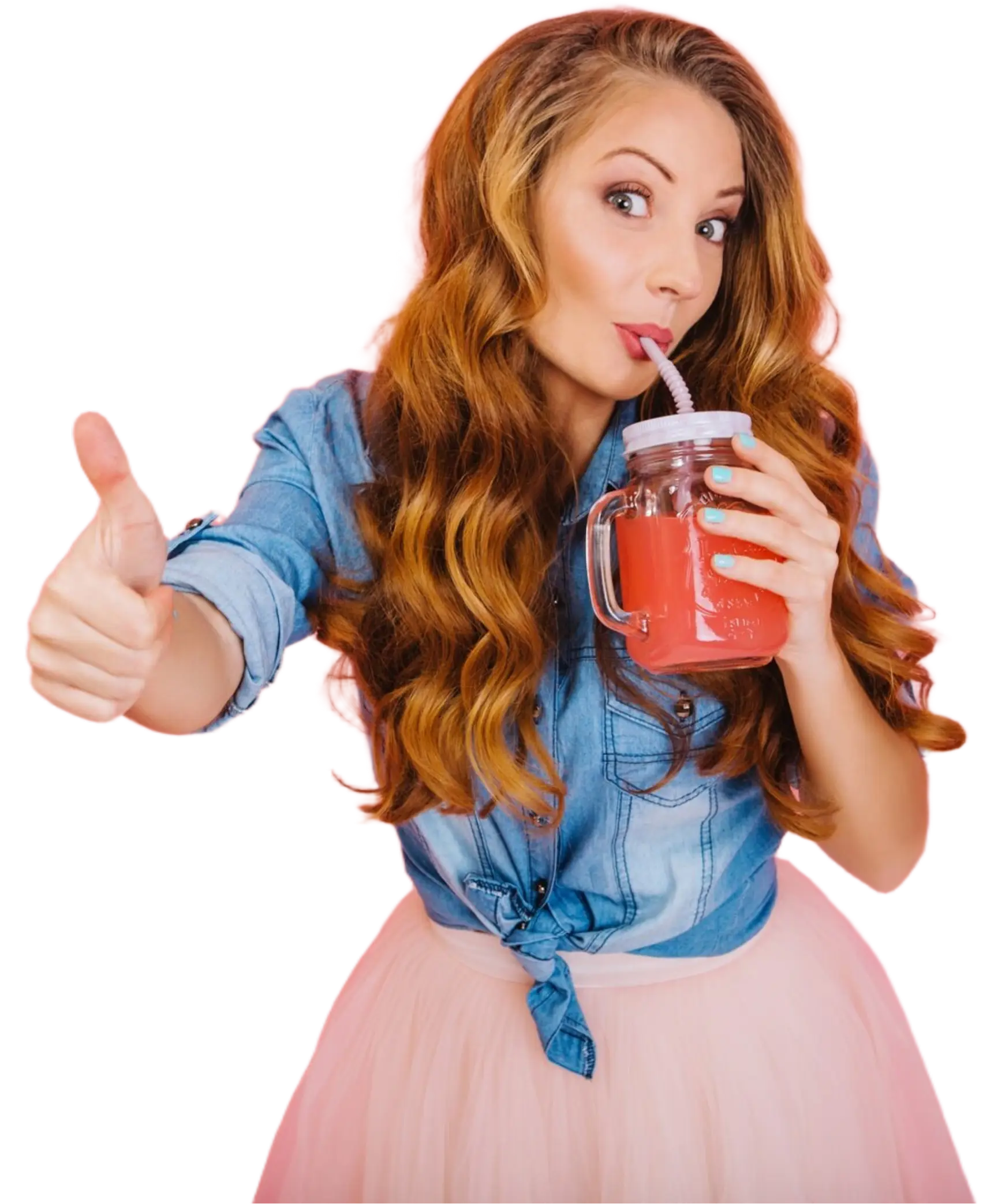 pretty-curly-girl-trendy-denim-shirt-shows-super-sign-with-thumb-up-while-trying-fresh-fruit-smoothie-portrait-adorable-long-haired-young-woman-lush-s@2x