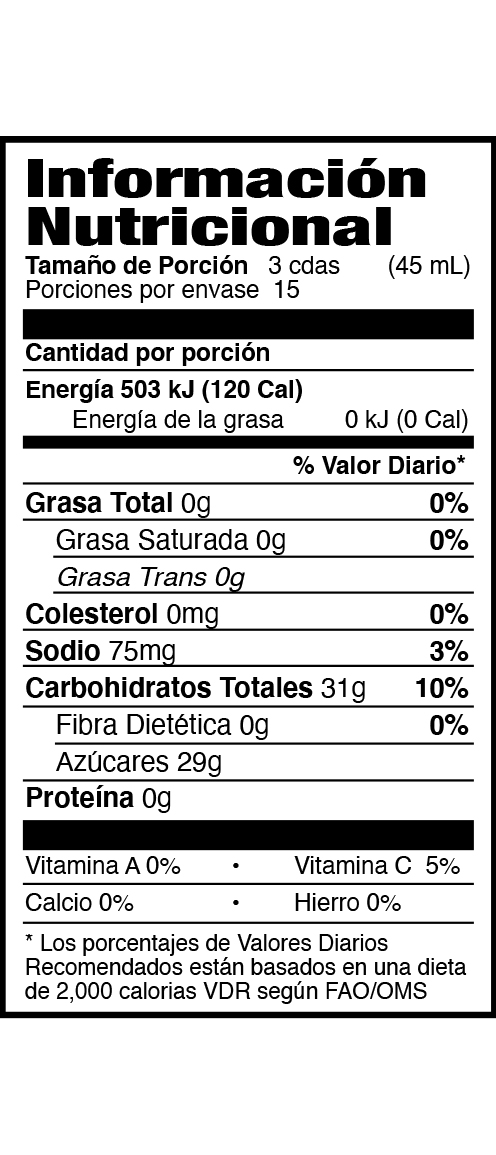 Información nutricional