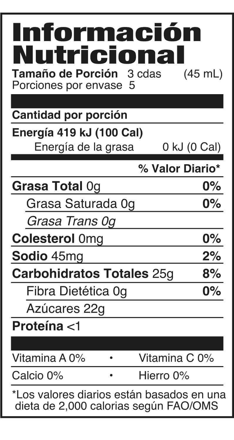 Información nutricional
