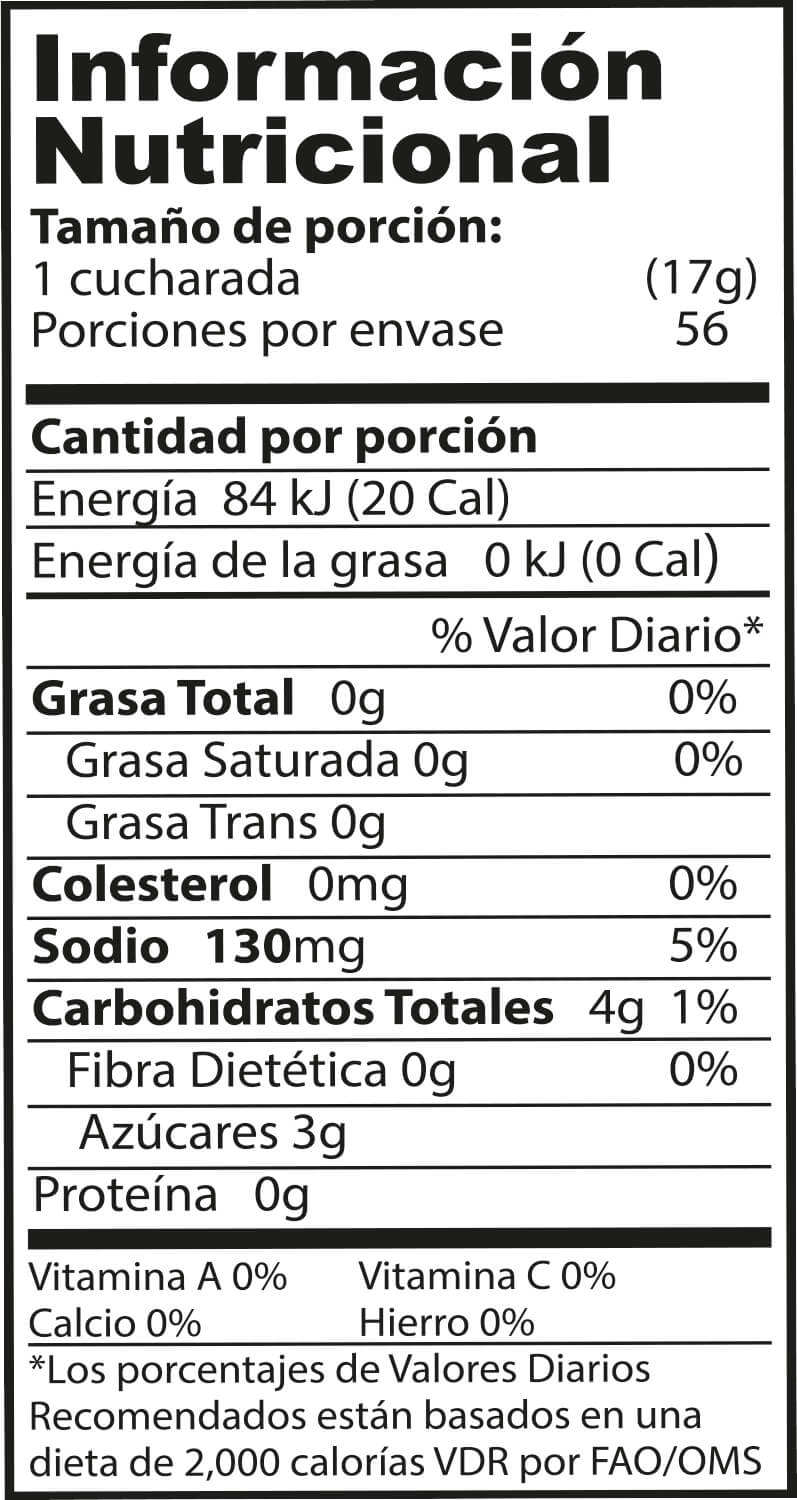 Información nutricional