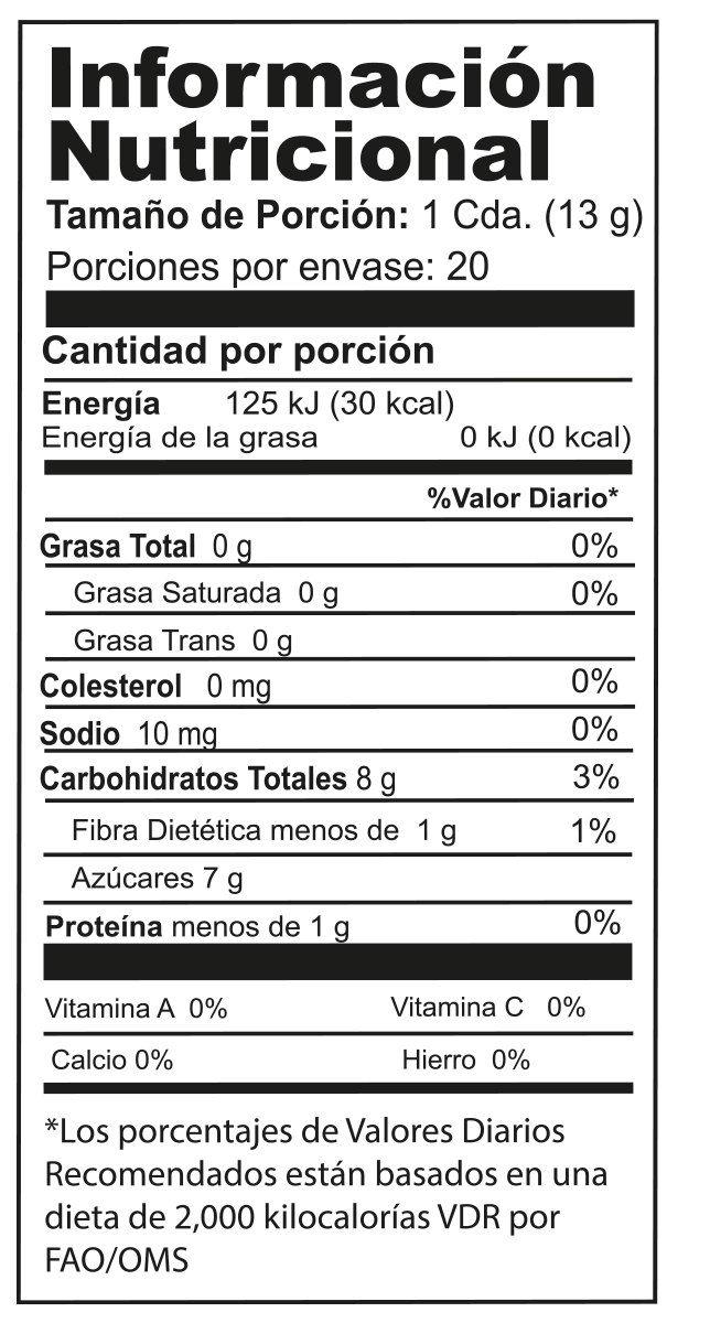 Información nutricional