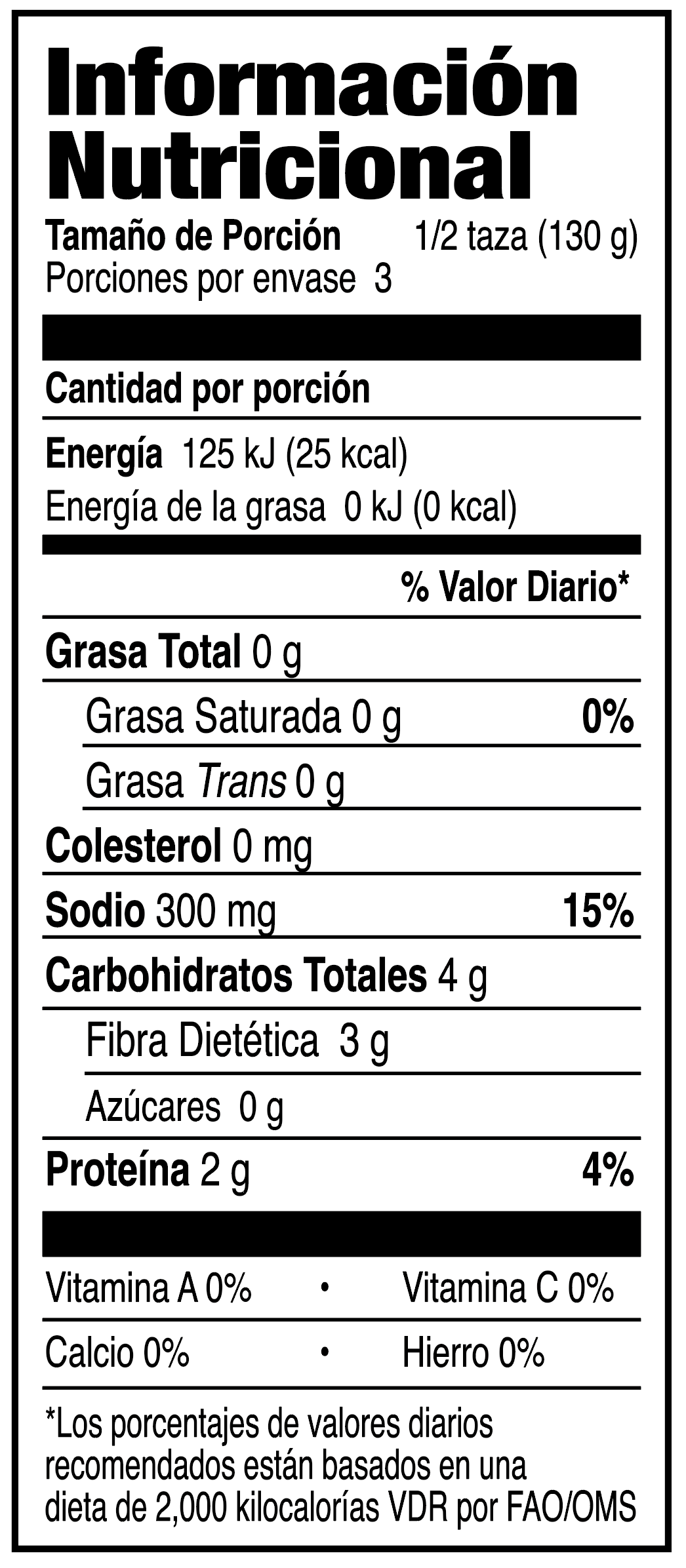 Información nutricional