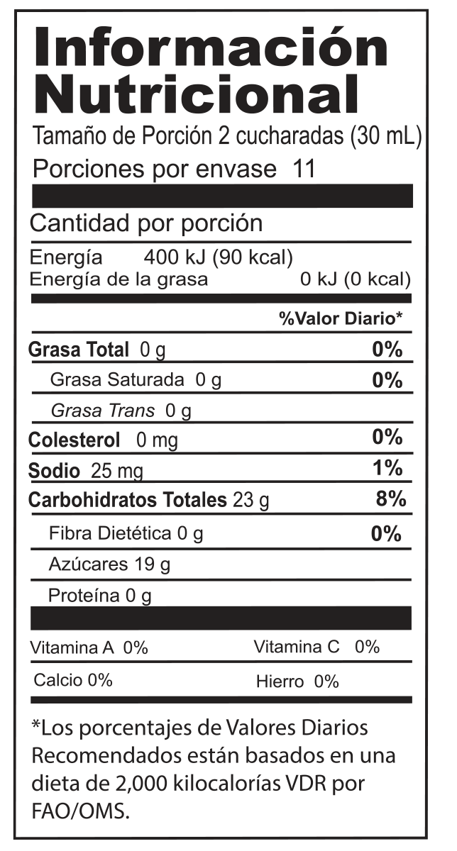 Información nutricional