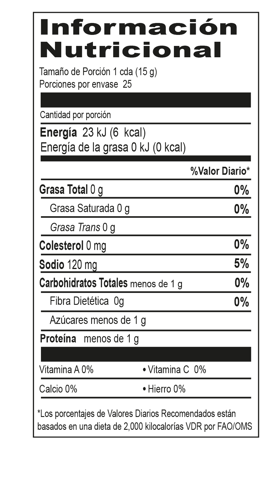 Información nutricional