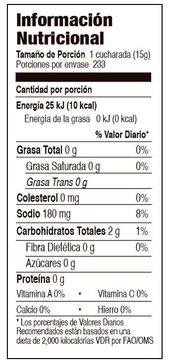 Información nutricional