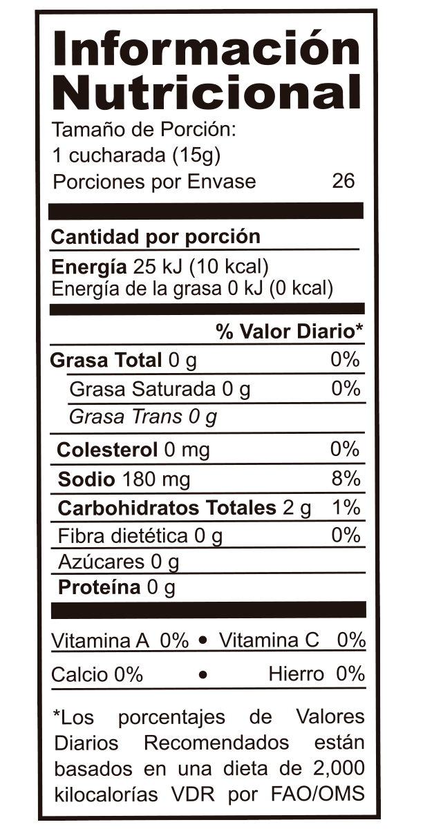 Información nutricional