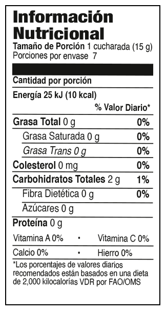 Información nutricional