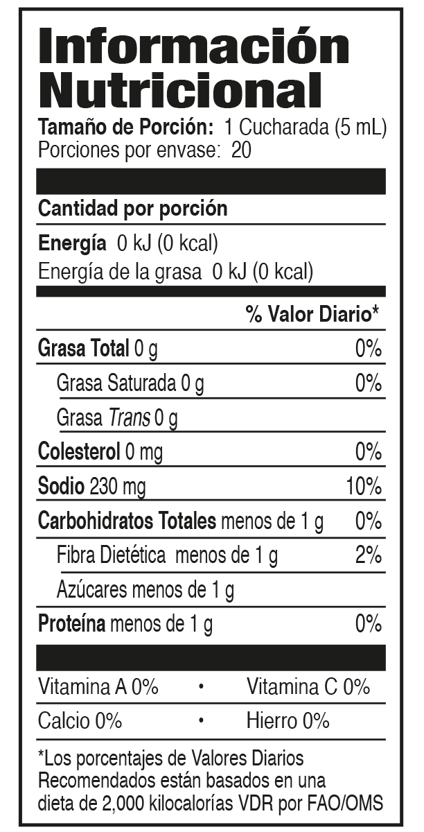 Información nutricional