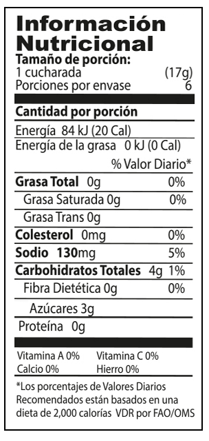 Información nutricional