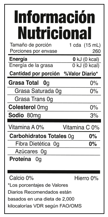 Información nutricional