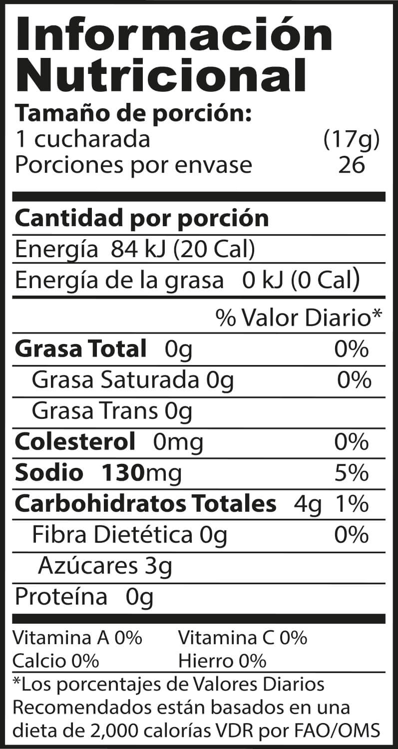 Información nutricional