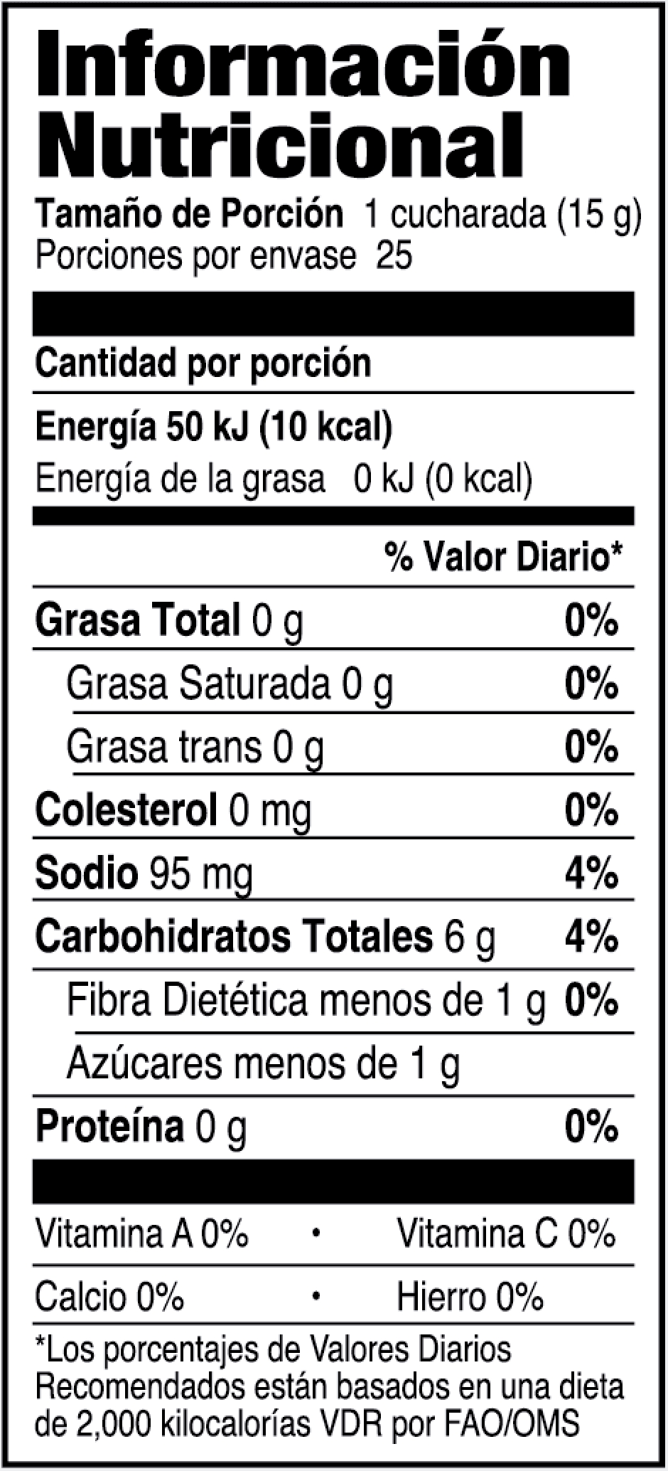 Información nutricional